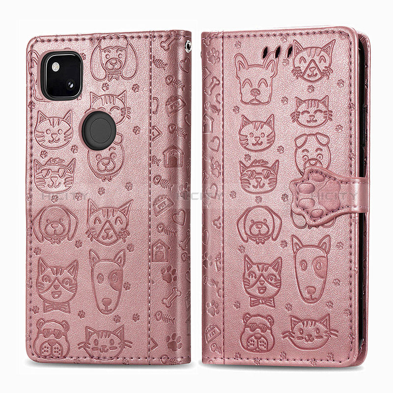 Custodia Portafoglio In Pelle Fantasia Modello Cover con Supporto S03D per Google Pixel 4a