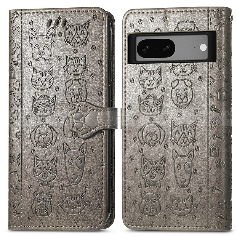 Custodia Portafoglio In Pelle Fantasia Modello Cover con Supporto S03D per Google Pixel 7 5G