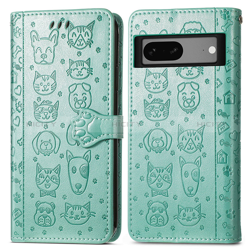 Custodia Portafoglio In Pelle Fantasia Modello Cover con Supporto S03D per Google Pixel 7 5G