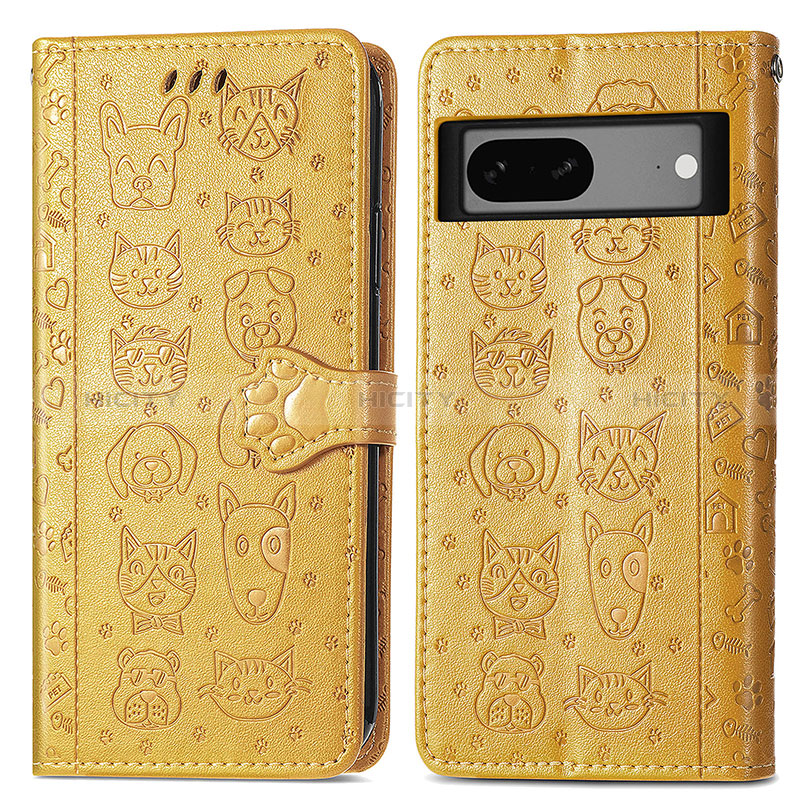 Custodia Portafoglio In Pelle Fantasia Modello Cover con Supporto S03D per Google Pixel 7a 5G