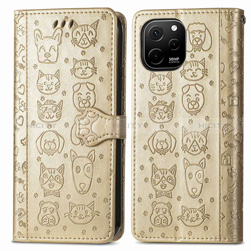 Custodia Portafoglio In Pelle Fantasia Modello Cover con Supporto S03D per Huawei Enjoy 50z