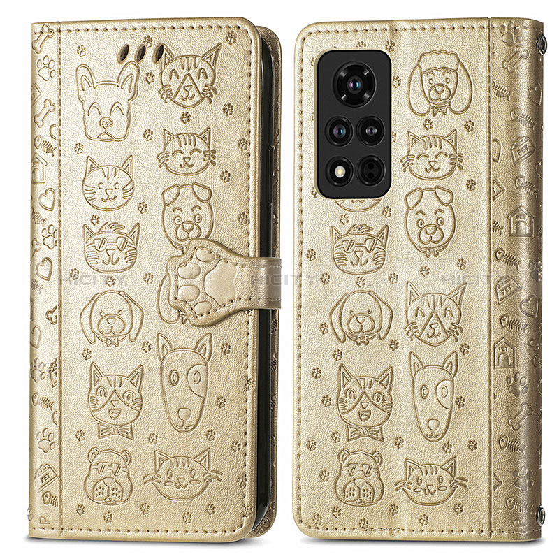 Custodia Portafoglio In Pelle Fantasia Modello Cover con Supporto S03D per Huawei Honor V40 5G