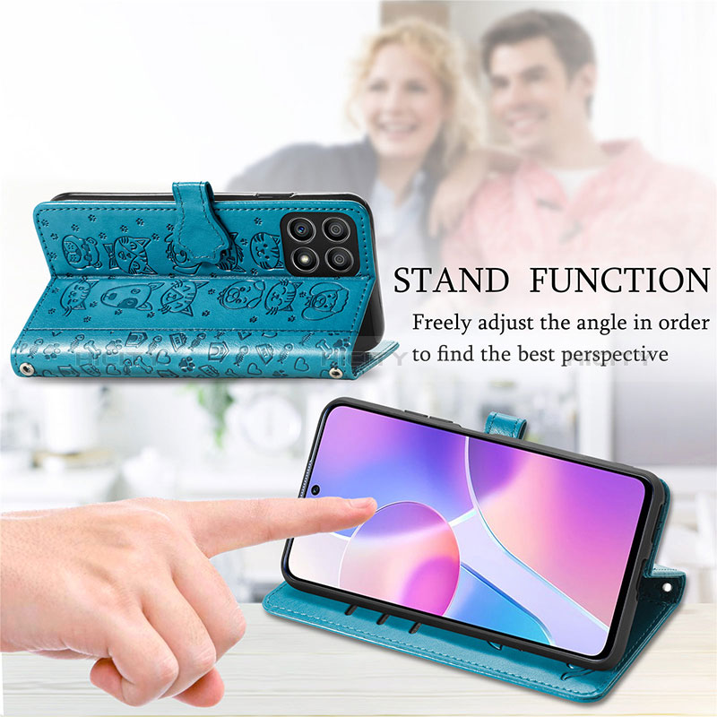 Custodia Portafoglio In Pelle Fantasia Modello Cover con Supporto S03D per Huawei Honor X30i