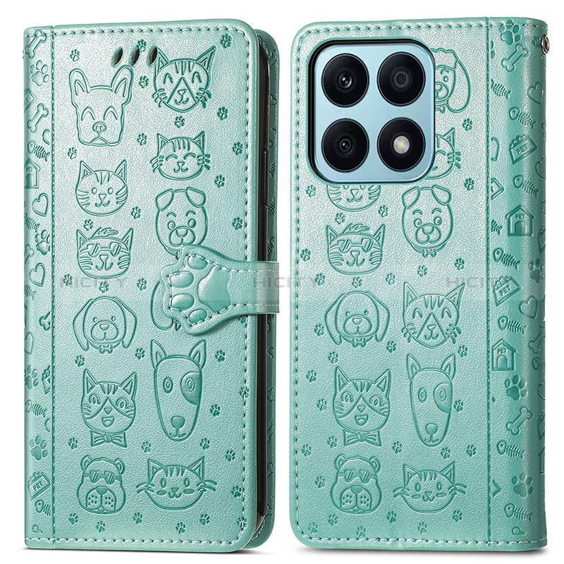 Custodia Portafoglio In Pelle Fantasia Modello Cover con Supporto S03D per Huawei Honor X8a 4G Verde