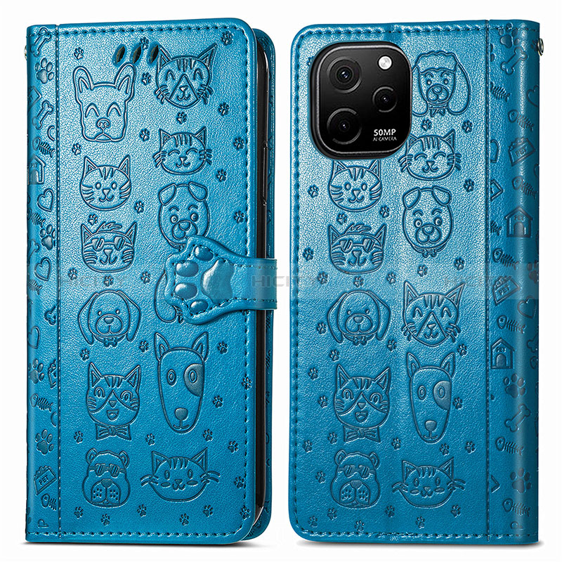 Custodia Portafoglio In Pelle Fantasia Modello Cover con Supporto S03D per Huawei Nova Y61