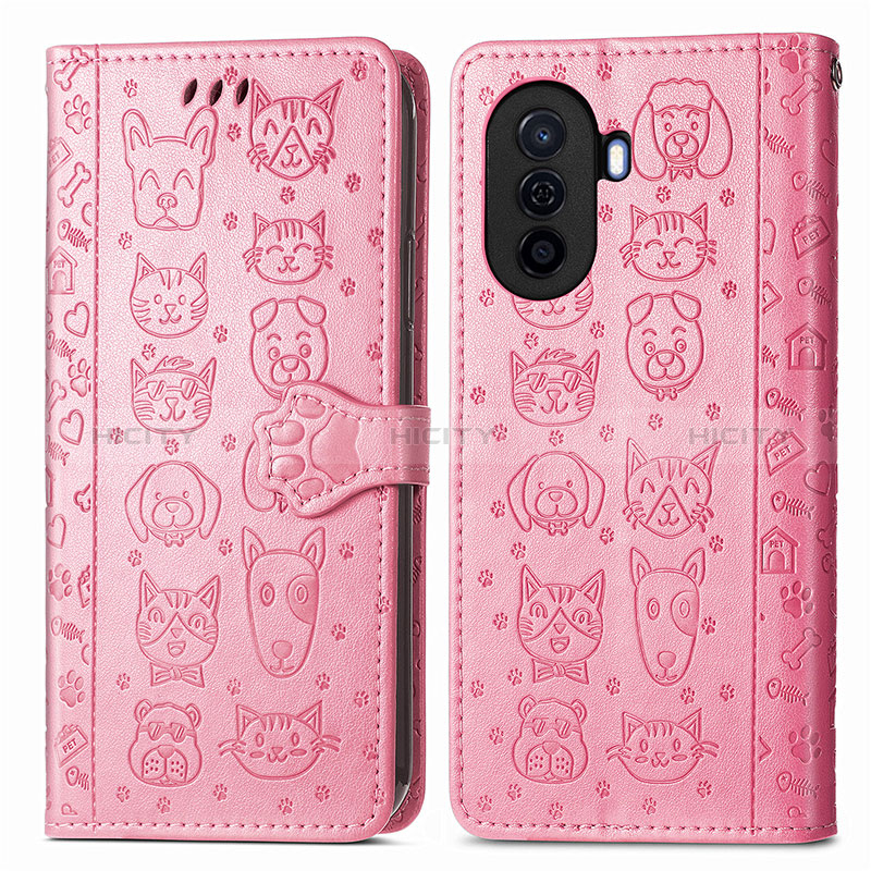 Custodia Portafoglio In Pelle Fantasia Modello Cover con Supporto S03D per Huawei Nova Y70