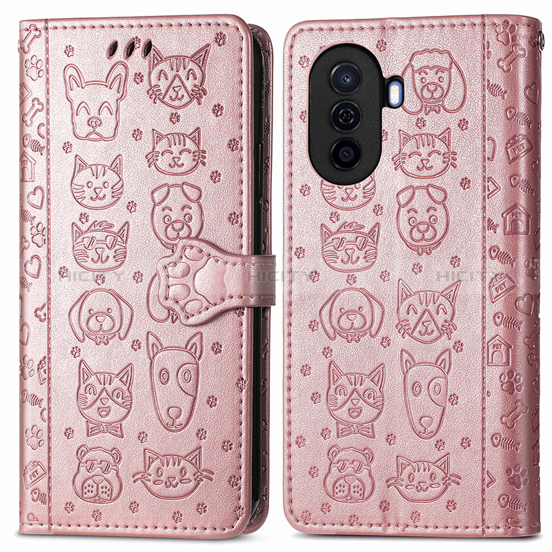 Custodia Portafoglio In Pelle Fantasia Modello Cover con Supporto S03D per Huawei Nova Y70