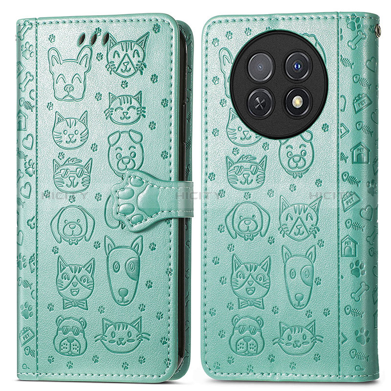 Custodia Portafoglio In Pelle Fantasia Modello Cover con Supporto S03D per Huawei Nova Y91 Verde