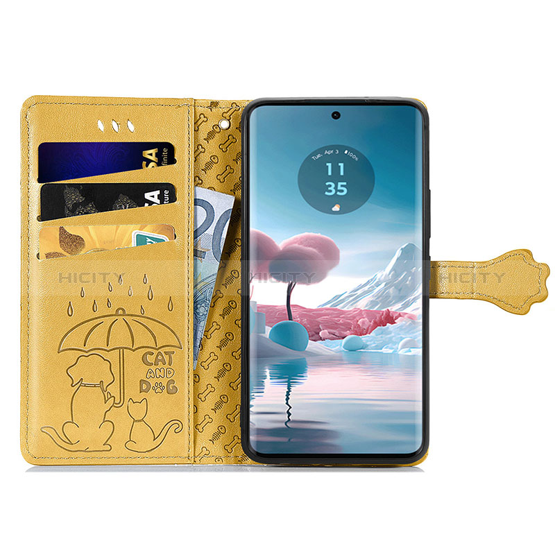 Custodia Portafoglio In Pelle Fantasia Modello Cover con Supporto S03D per Motorola Moto Edge 40 Neo 5G