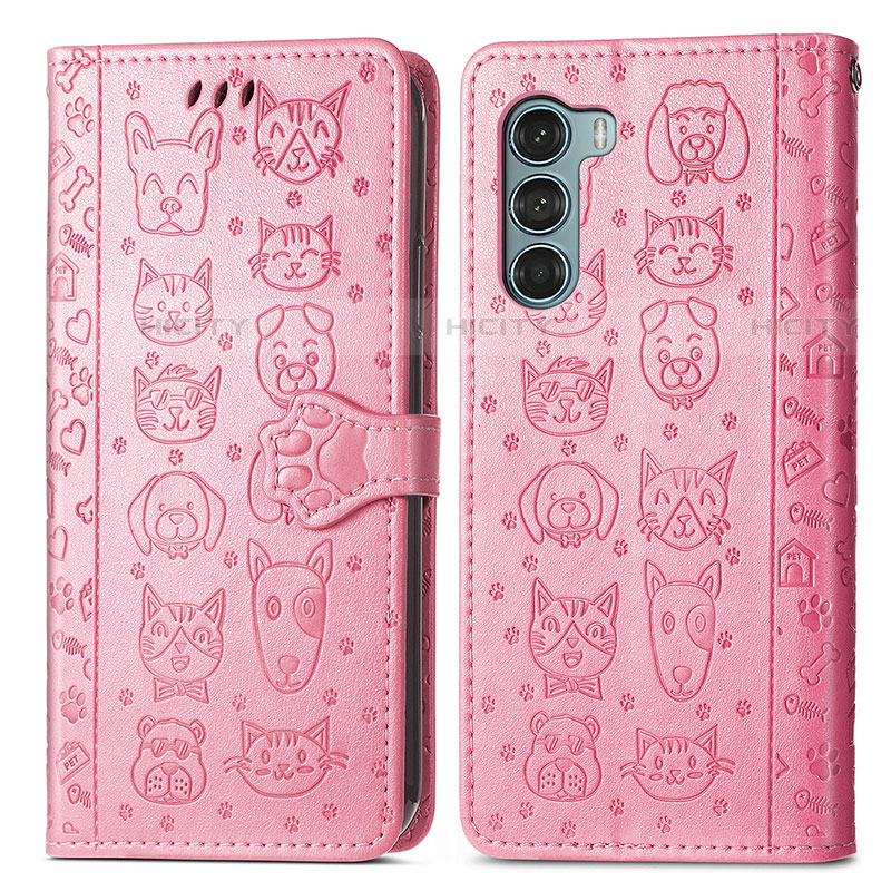 Custodia Portafoglio In Pelle Fantasia Modello Cover con Supporto S03D per Motorola Moto Edge S30 5G