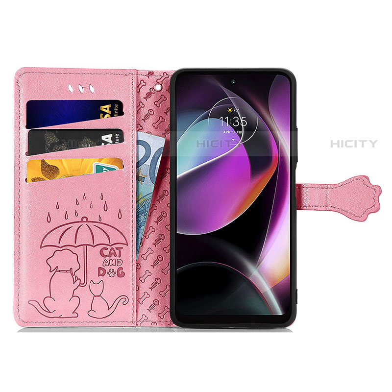 Custodia Portafoglio In Pelle Fantasia Modello Cover con Supporto S03D per Motorola Moto G 5G (2022)