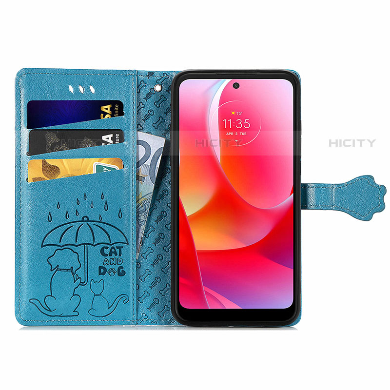 Custodia Portafoglio In Pelle Fantasia Modello Cover con Supporto S03D per Motorola Moto G Play (2023)