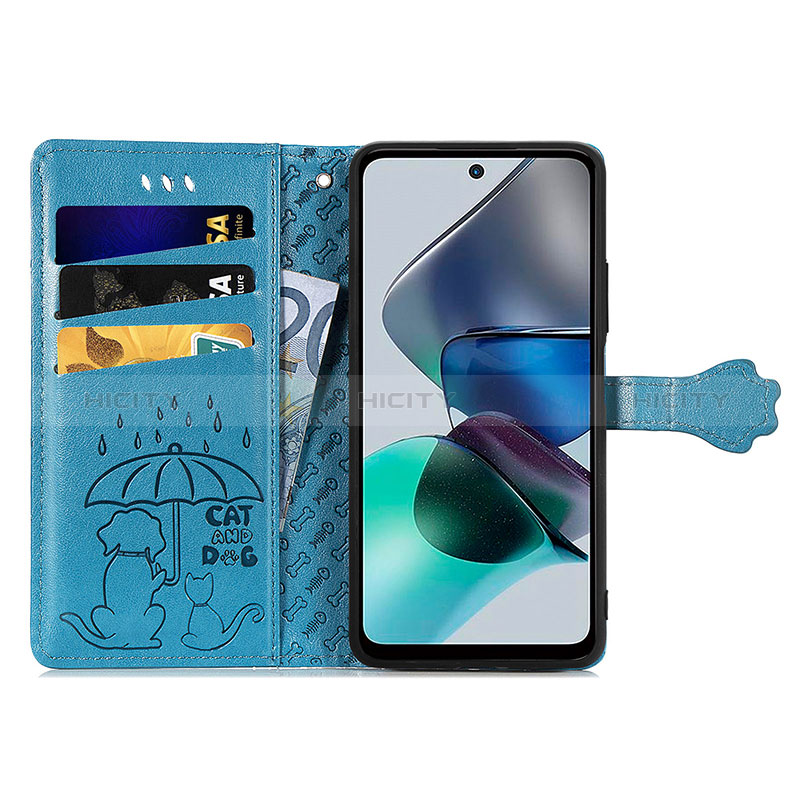 Custodia Portafoglio In Pelle Fantasia Modello Cover con Supporto S03D per Motorola Moto G13