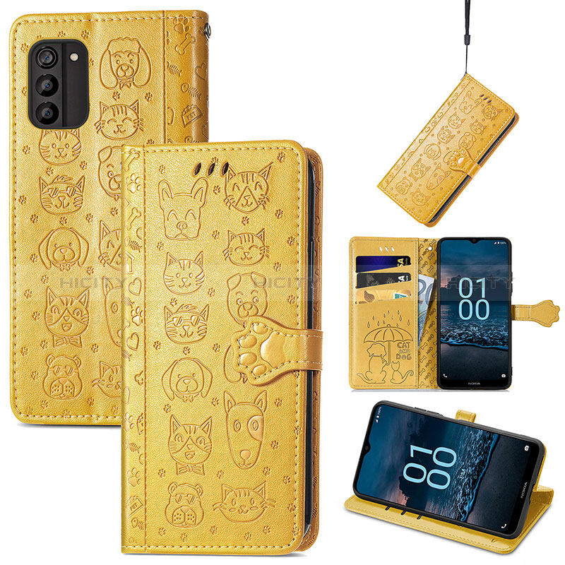 Custodia Portafoglio In Pelle Fantasia Modello Cover con Supporto S03D per Nokia G100