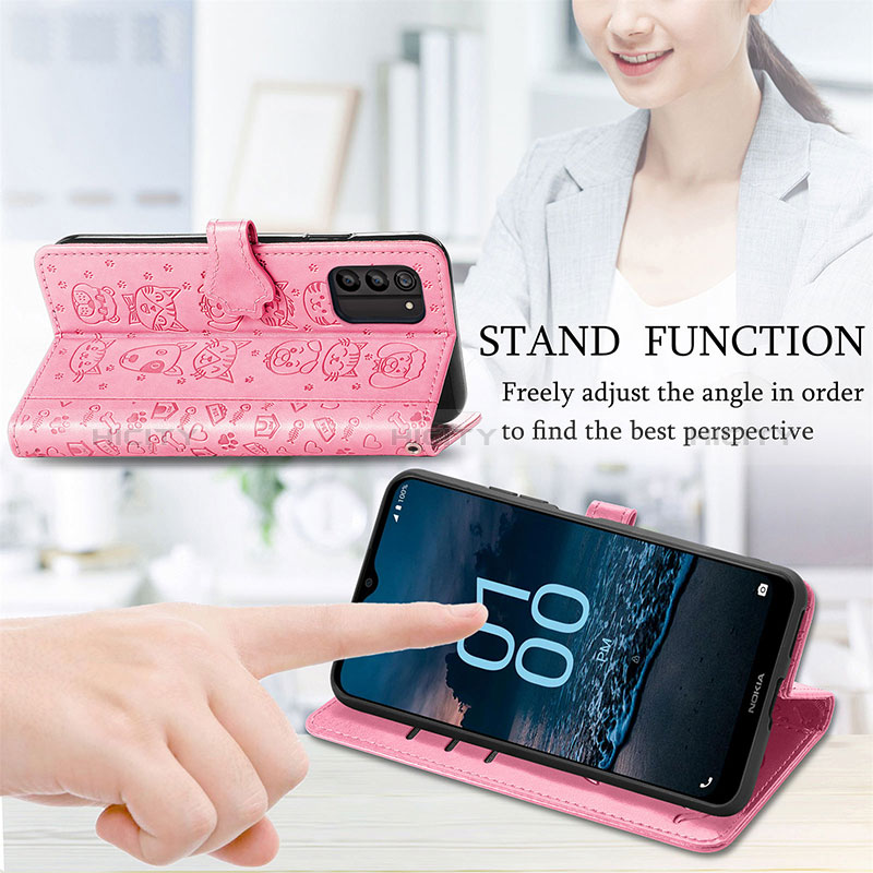 Custodia Portafoglio In Pelle Fantasia Modello Cover con Supporto S03D per Nokia G100