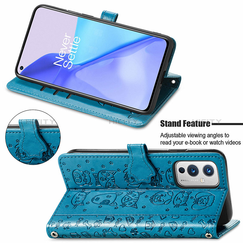 Custodia Portafoglio In Pelle Fantasia Modello Cover con Supporto S03D per OnePlus 9 5G