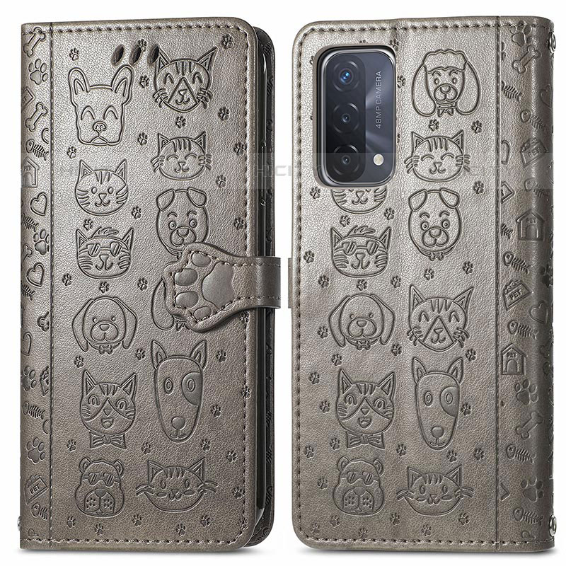 Custodia Portafoglio In Pelle Fantasia Modello Cover con Supporto S03D per OnePlus Nord N200 5G