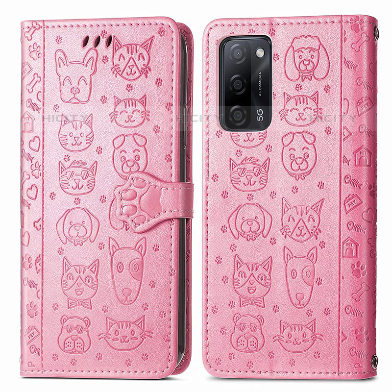 Custodia Portafoglio In Pelle Fantasia Modello Cover con Supporto S03D per Oppo A55 5G