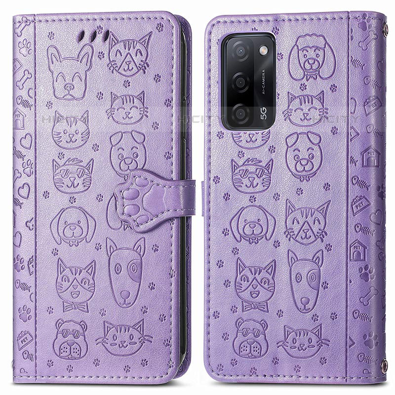 Custodia Portafoglio In Pelle Fantasia Modello Cover con Supporto S03D per Oppo A55 5G