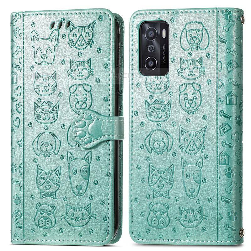 Custodia Portafoglio In Pelle Fantasia Modello Cover con Supporto S03D per Oppo A55S 5G