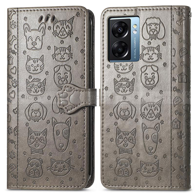 Custodia Portafoglio In Pelle Fantasia Modello Cover con Supporto S03D per Oppo A56S 5G