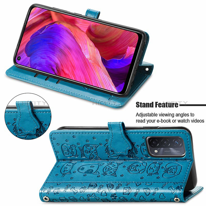 Custodia Portafoglio In Pelle Fantasia Modello Cover con Supporto S03D per Oppo A74 5G