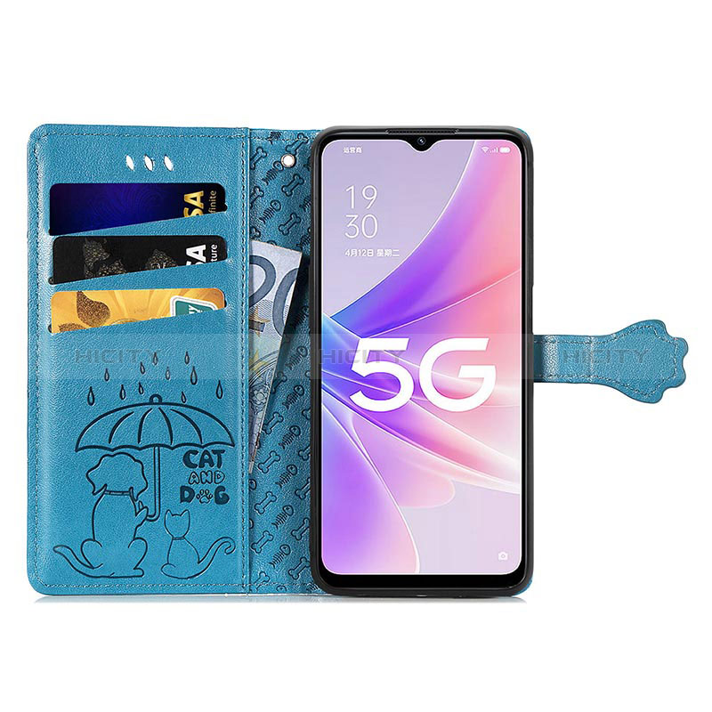 Custodia Portafoglio In Pelle Fantasia Modello Cover con Supporto S03D per Oppo A77 5G