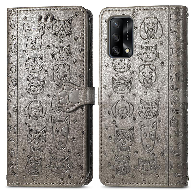 Custodia Portafoglio In Pelle Fantasia Modello Cover con Supporto S03D per Oppo F19