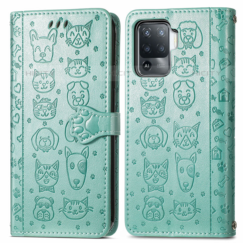 Custodia Portafoglio In Pelle Fantasia Modello Cover con Supporto S03D per Oppo F19 Pro