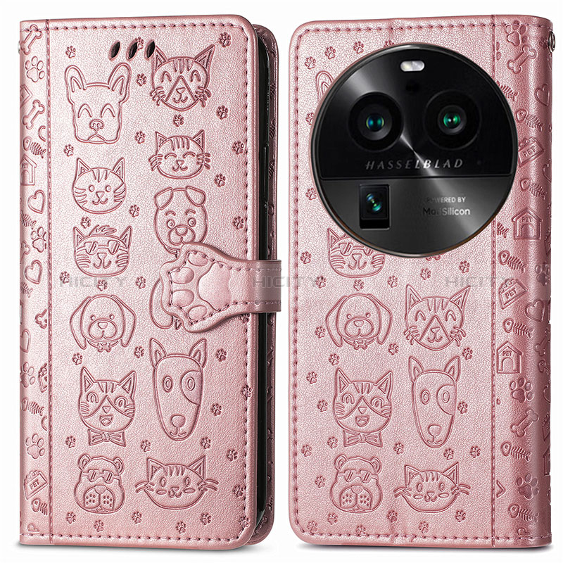 Custodia Portafoglio In Pelle Fantasia Modello Cover con Supporto S03D per Oppo Find X6 Pro 5G