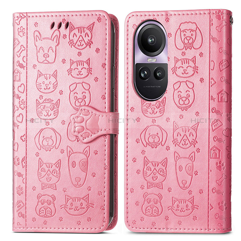 Custodia Portafoglio In Pelle Fantasia Modello Cover con Supporto S03D per Oppo Reno10 5G