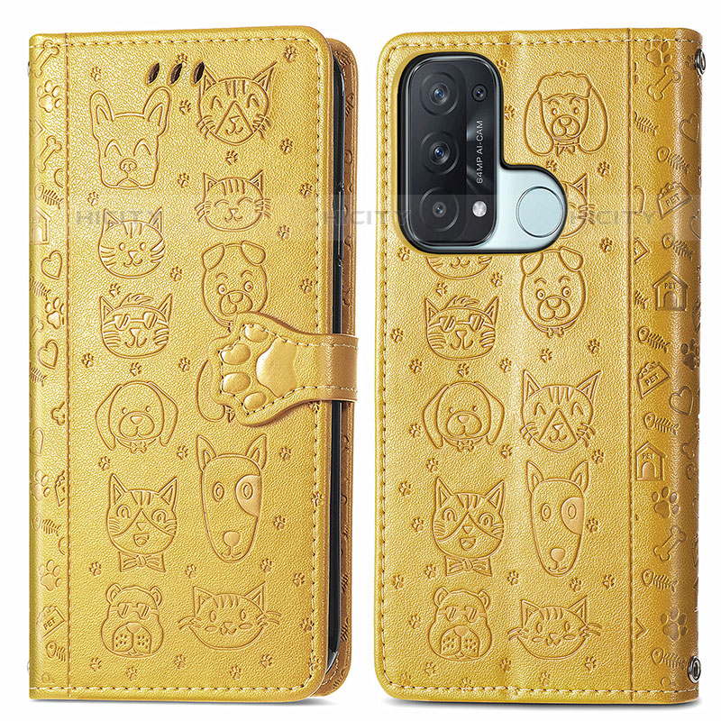 Custodia Portafoglio In Pelle Fantasia Modello Cover con Supporto S03D per Oppo Reno5 A