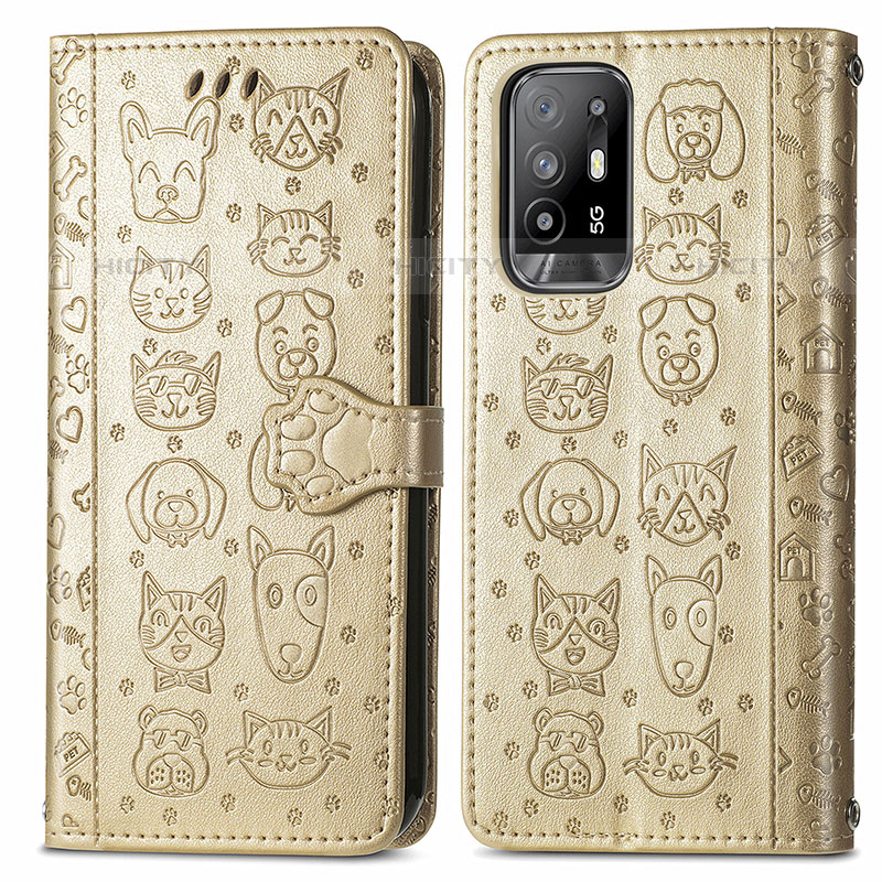 Custodia Portafoglio In Pelle Fantasia Modello Cover con Supporto S03D per Oppo Reno5 Z 5G