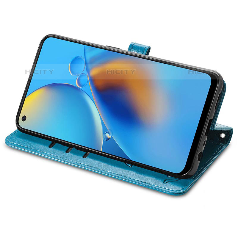 Custodia Portafoglio In Pelle Fantasia Modello Cover con Supporto S03D per Oppo Reno6 Lite