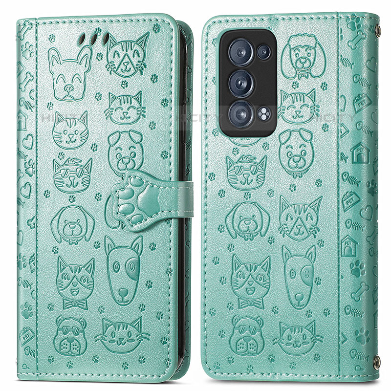 Custodia Portafoglio In Pelle Fantasia Modello Cover con Supporto S03D per Oppo Reno6 Pro 5G