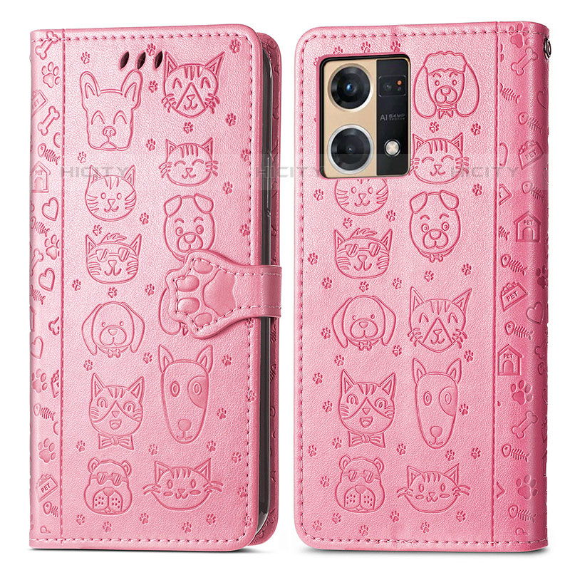 Custodia Portafoglio In Pelle Fantasia Modello Cover con Supporto S03D per Oppo Reno7 4G