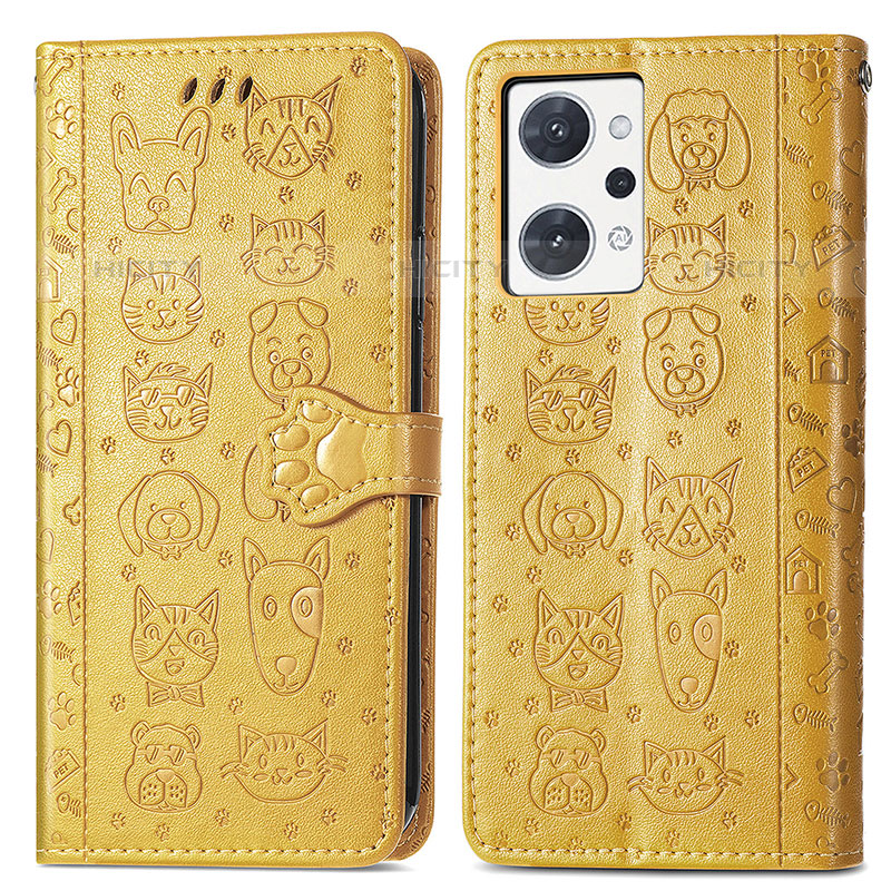 Custodia Portafoglio In Pelle Fantasia Modello Cover con Supporto S03D per Oppo Reno7 A