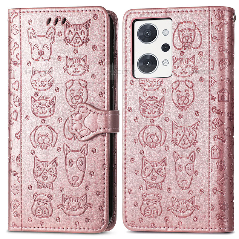 Custodia Portafoglio In Pelle Fantasia Modello Cover con Supporto S03D per Oppo Reno7 A