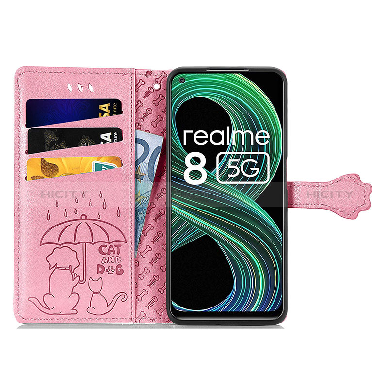 Custodia Portafoglio In Pelle Fantasia Modello Cover con Supporto S03D per Realme 8s 5G