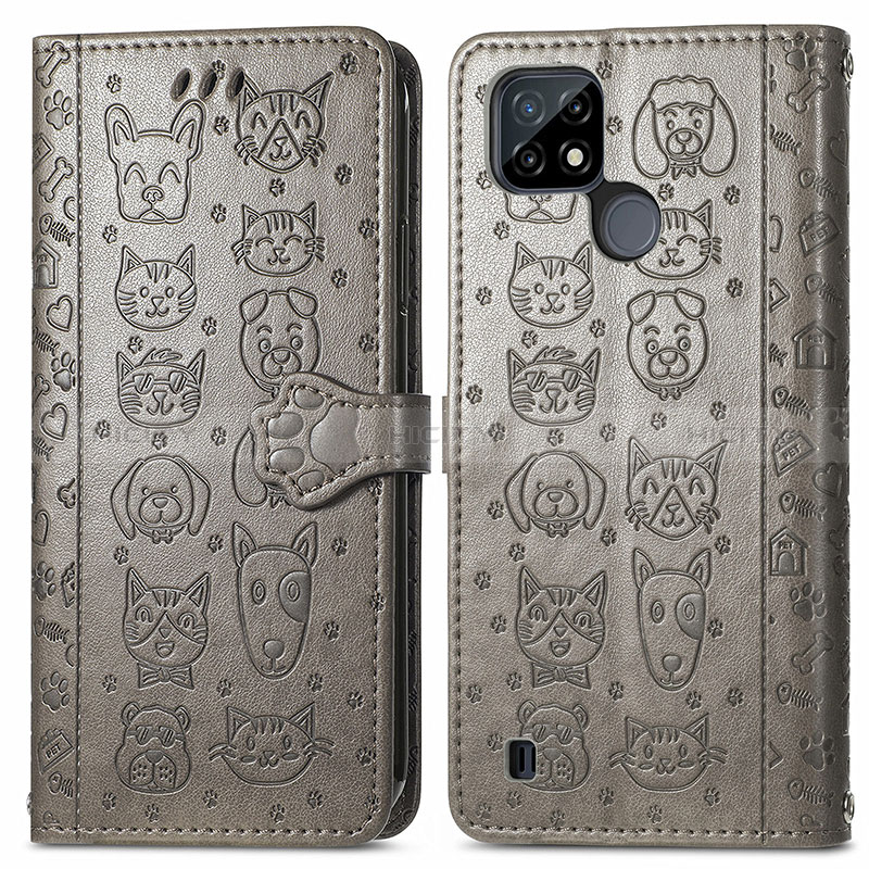 Custodia Portafoglio In Pelle Fantasia Modello Cover con Supporto S03D per Realme C21