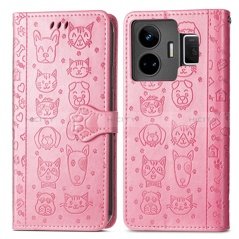 Custodia Portafoglio In Pelle Fantasia Modello Cover con Supporto S03D per Realme GT5 5G