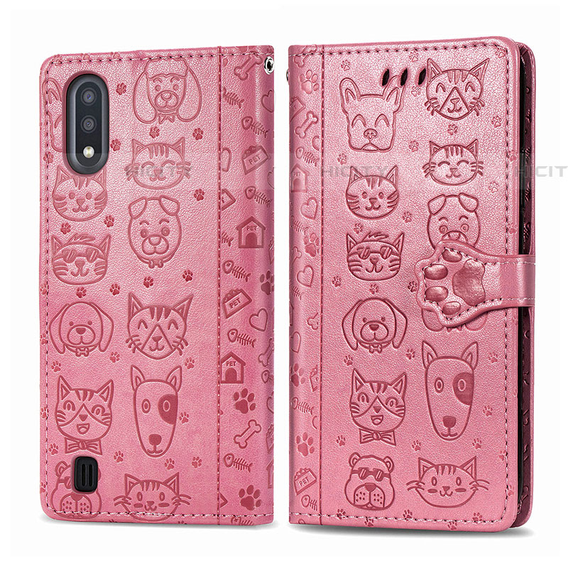 Custodia Portafoglio In Pelle Fantasia Modello Cover con Supporto S03D per Samsung Galaxy A01 SM-A015