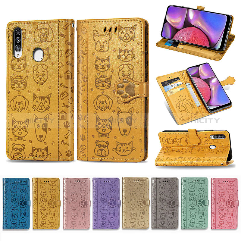 Custodia Portafoglio In Pelle Fantasia Modello Cover con Supporto S03D per Samsung Galaxy A20s