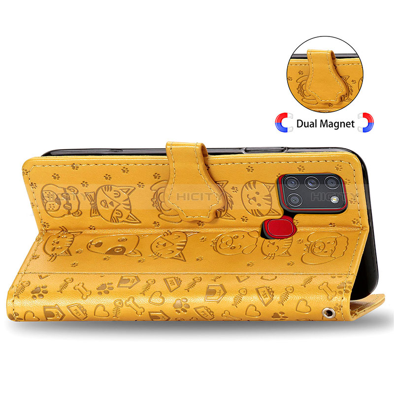 Custodia Portafoglio In Pelle Fantasia Modello Cover con Supporto S03D per Samsung Galaxy A21s