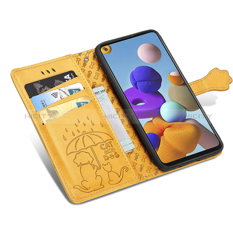 Custodia Portafoglio In Pelle Fantasia Modello Cover con Supporto S03D per Samsung Galaxy A21s