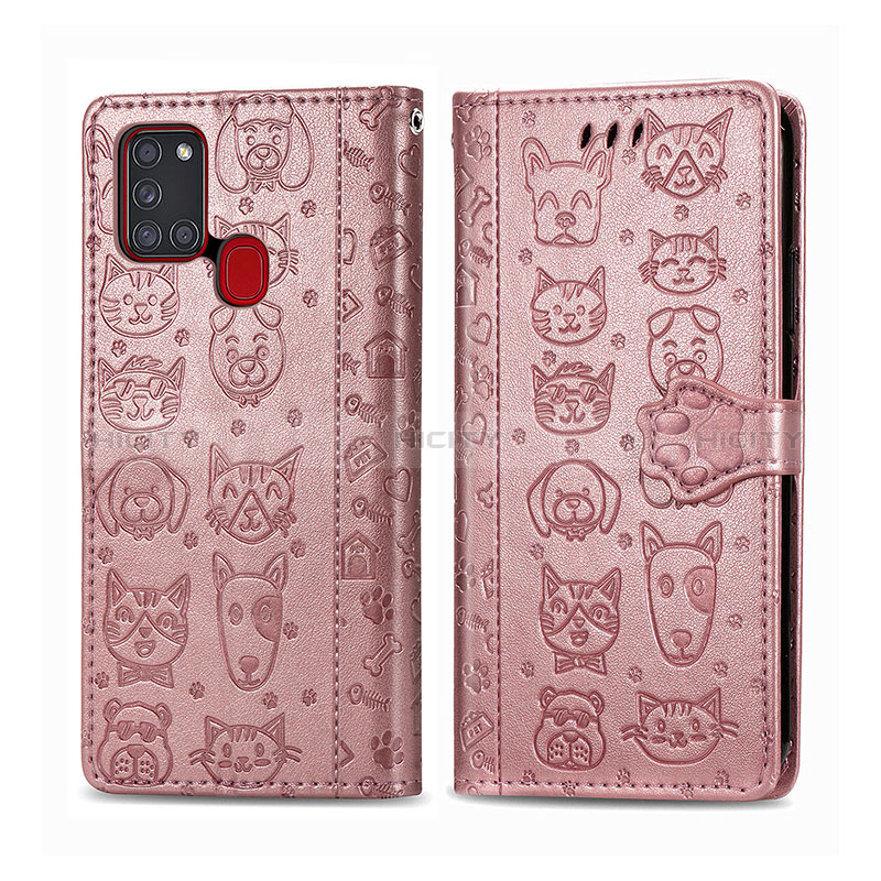 Custodia Portafoglio In Pelle Fantasia Modello Cover con Supporto S03D per Samsung Galaxy A21s