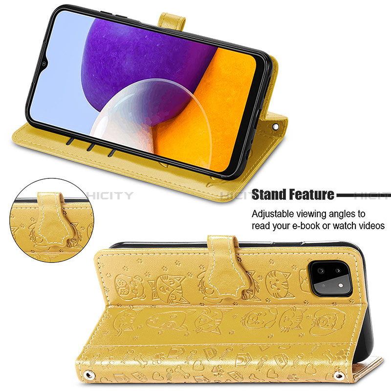 Custodia Portafoglio In Pelle Fantasia Modello Cover con Supporto S03D per Samsung Galaxy A22 5G