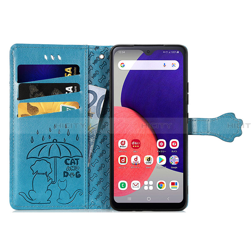 Custodia Portafoglio In Pelle Fantasia Modello Cover con Supporto S03D per Samsung Galaxy A22 5G SC-56B