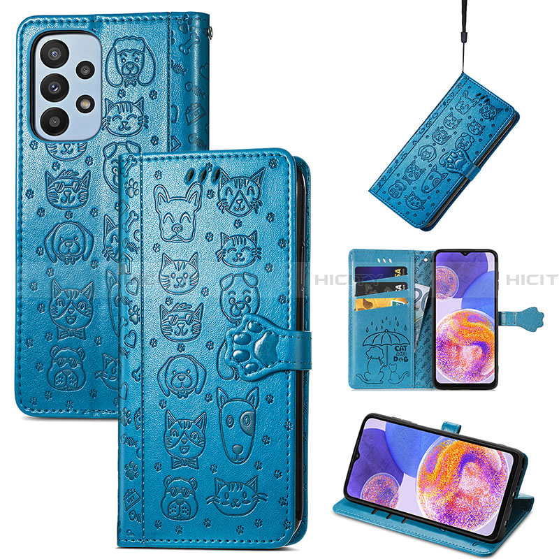 Custodia Portafoglio In Pelle Fantasia Modello Cover con Supporto S03D per Samsung Galaxy A23 4G