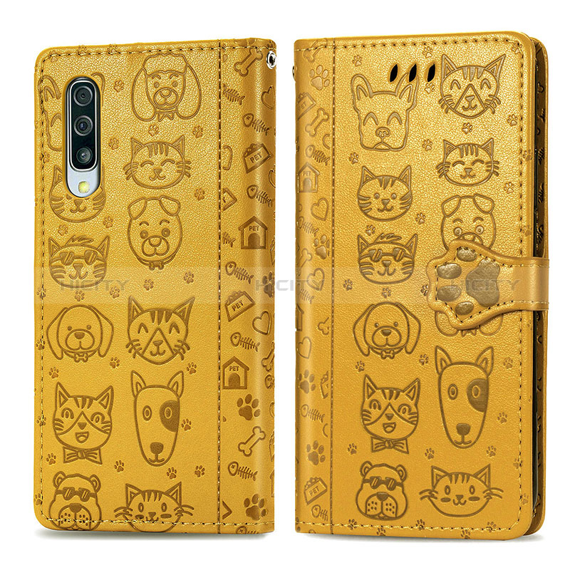 Custodia Portafoglio In Pelle Fantasia Modello Cover con Supporto S03D per Samsung Galaxy A50